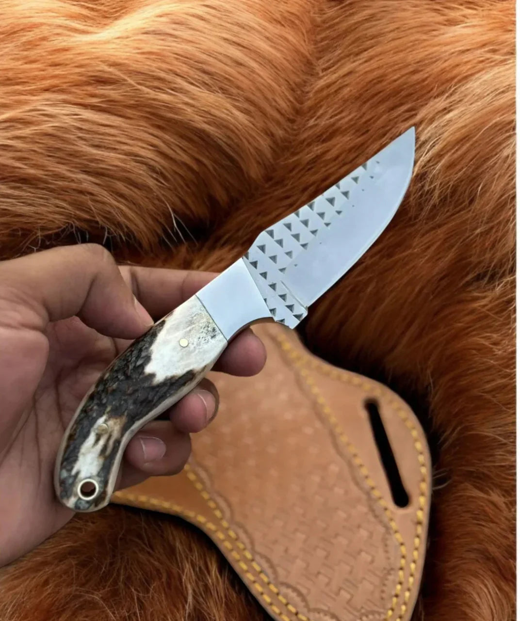 Stag Horn Knife Hand Forged Rasp File Knife - The misfit market