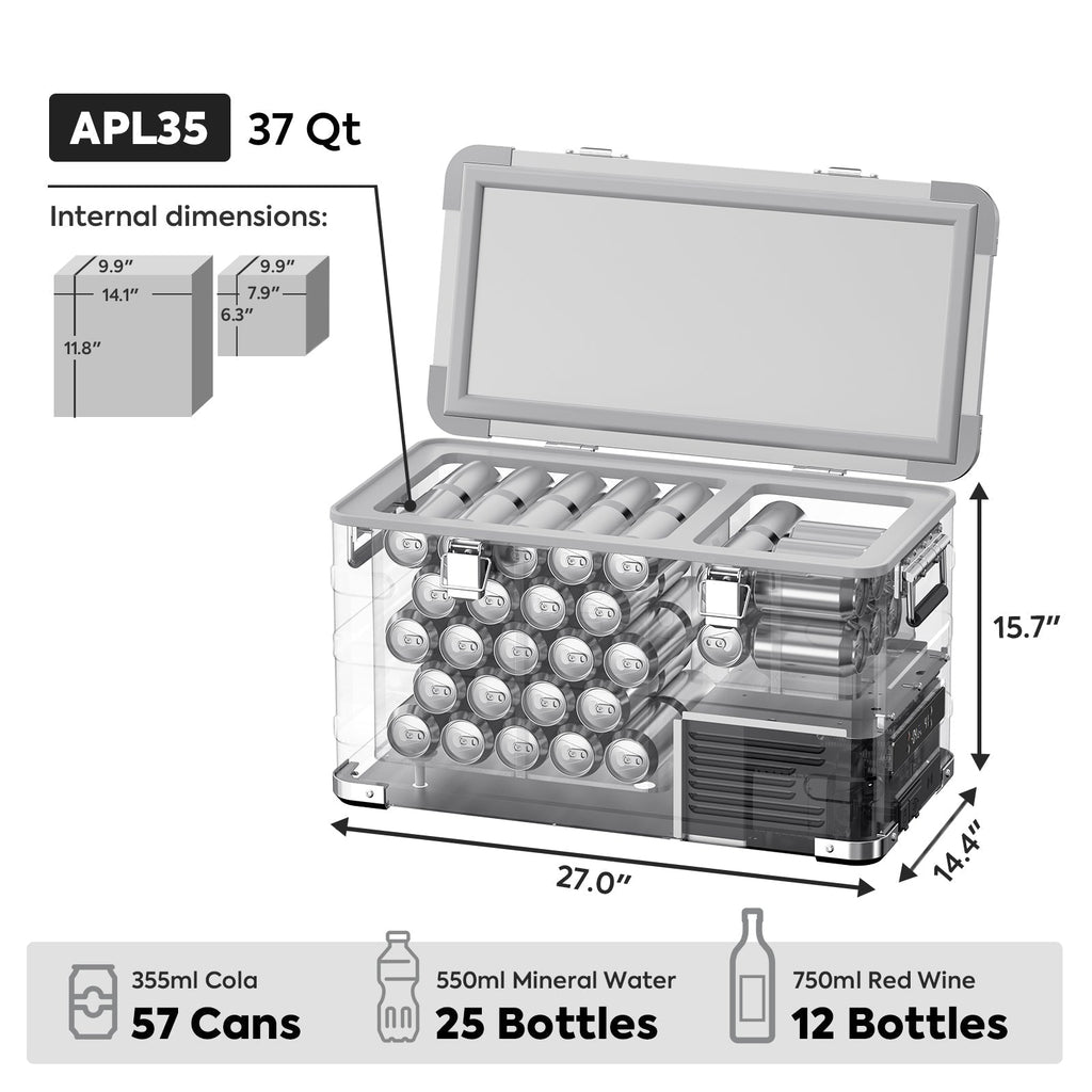 APL35 Dual Zone Aluminum Fridge refrigerator| ICECO | 35 LT - The misfit market