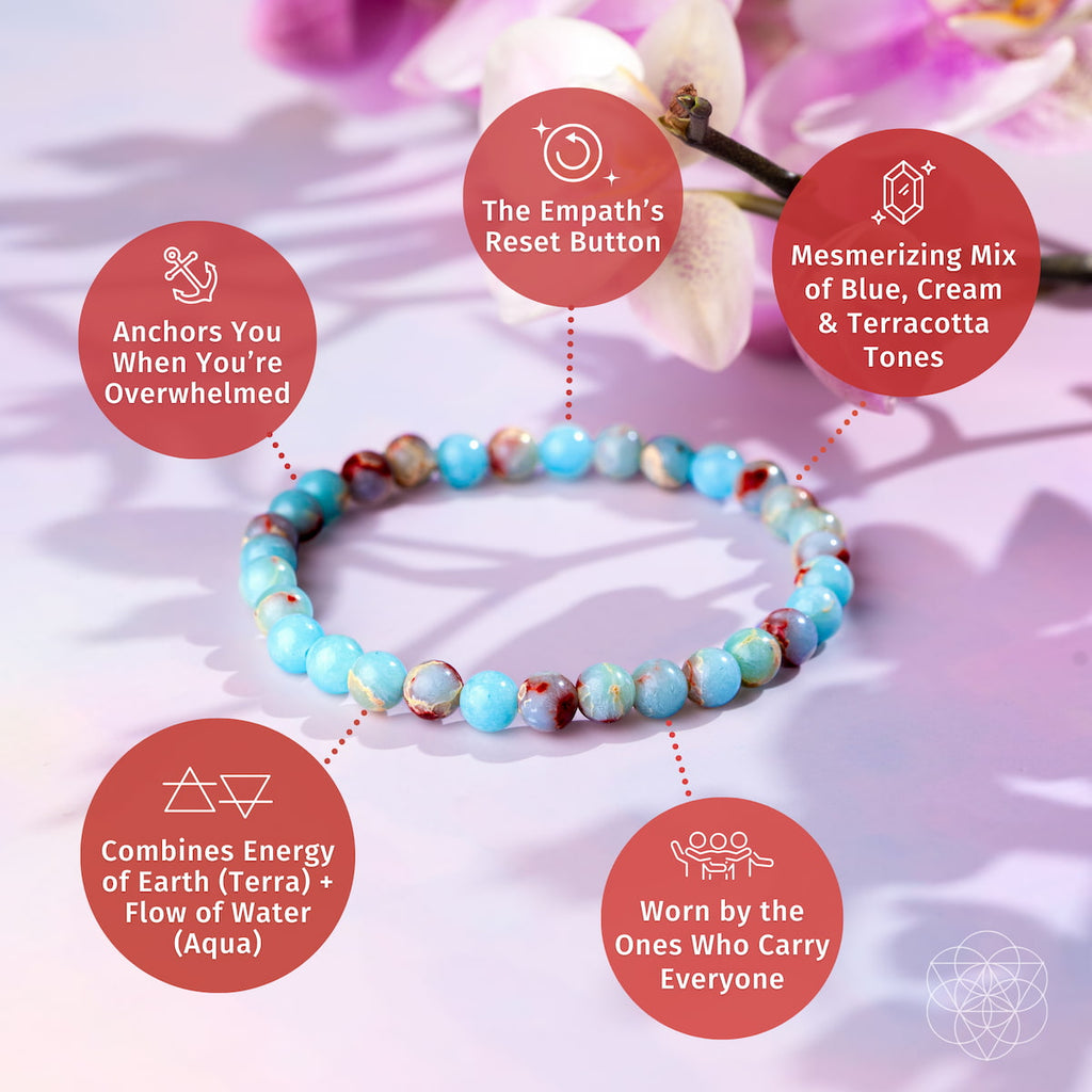 Empath’s Shield – Aqua Terra Jasper Bracelet | 6mm - The misfit market