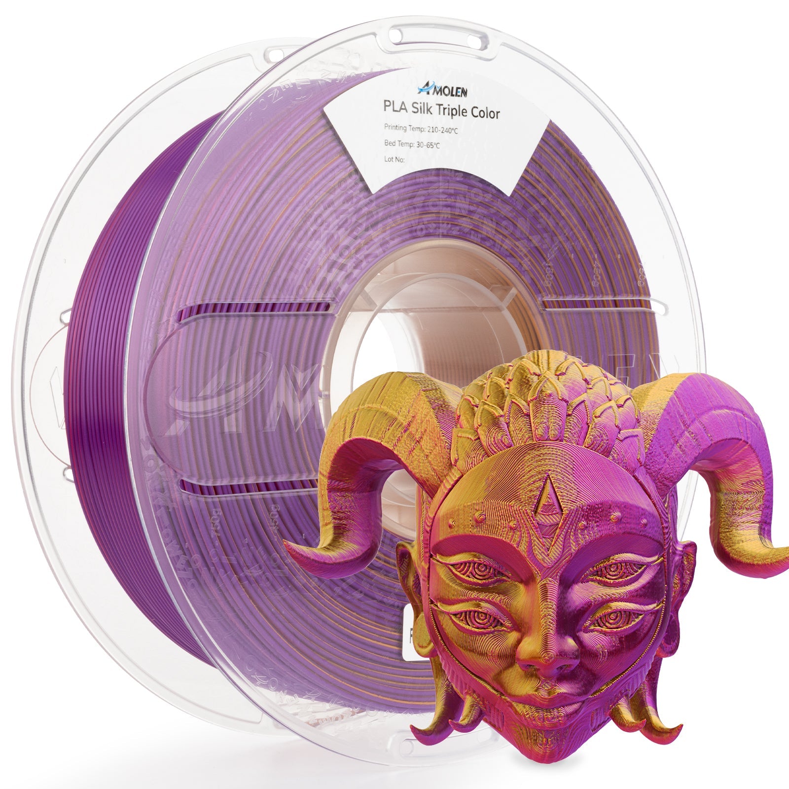 PLA Silk Triple Color 1.75mm, 1KG/2.2LB - The misfit market