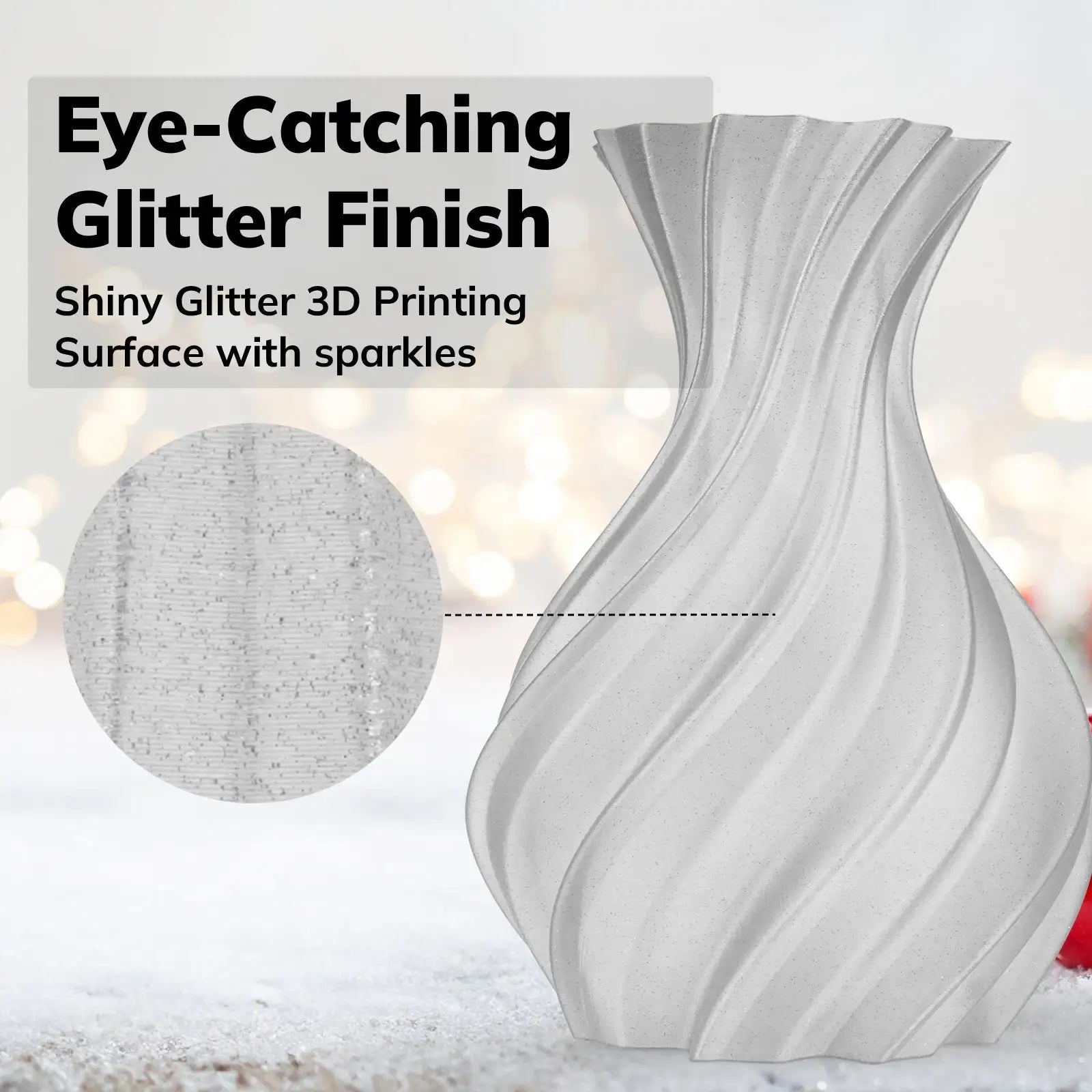 PLA Shiny Glitter 1.75mm, 1KG/2.2LB - The misfit market