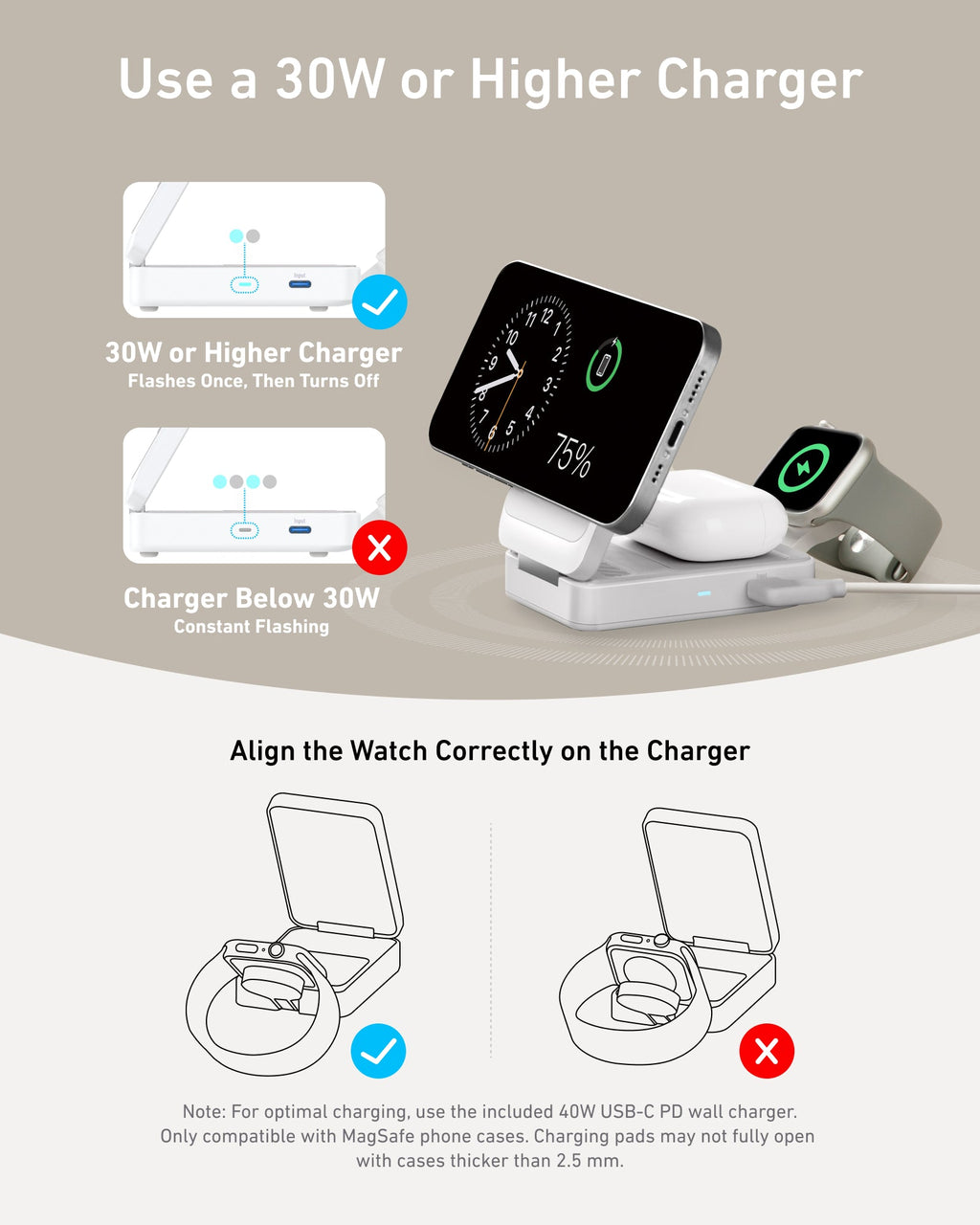 Anker MagGo Wireless Charging Station (Foldable 3-in-1) - The misfit market