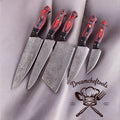 Forged Kitchen Knives – 13” Handmade Damascus Steel Chef Knife with Pakkawood Handle, Resin Bolster & Leather Sheath - The misfit market