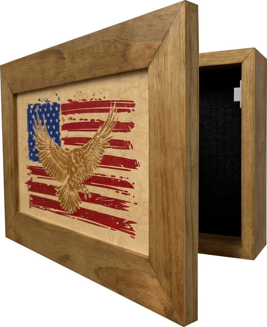 Bald Eagle & American Flag Patriotic Decorative Wall-Mounted Secure Gun Cabinet - The misfit market