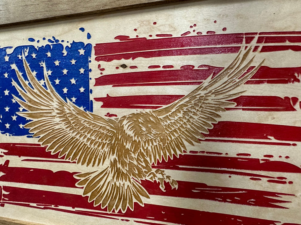 Bald Eagle & American Flag Patriotic Decorative Wall-Mounted Secure Gun Cabinet - The misfit market