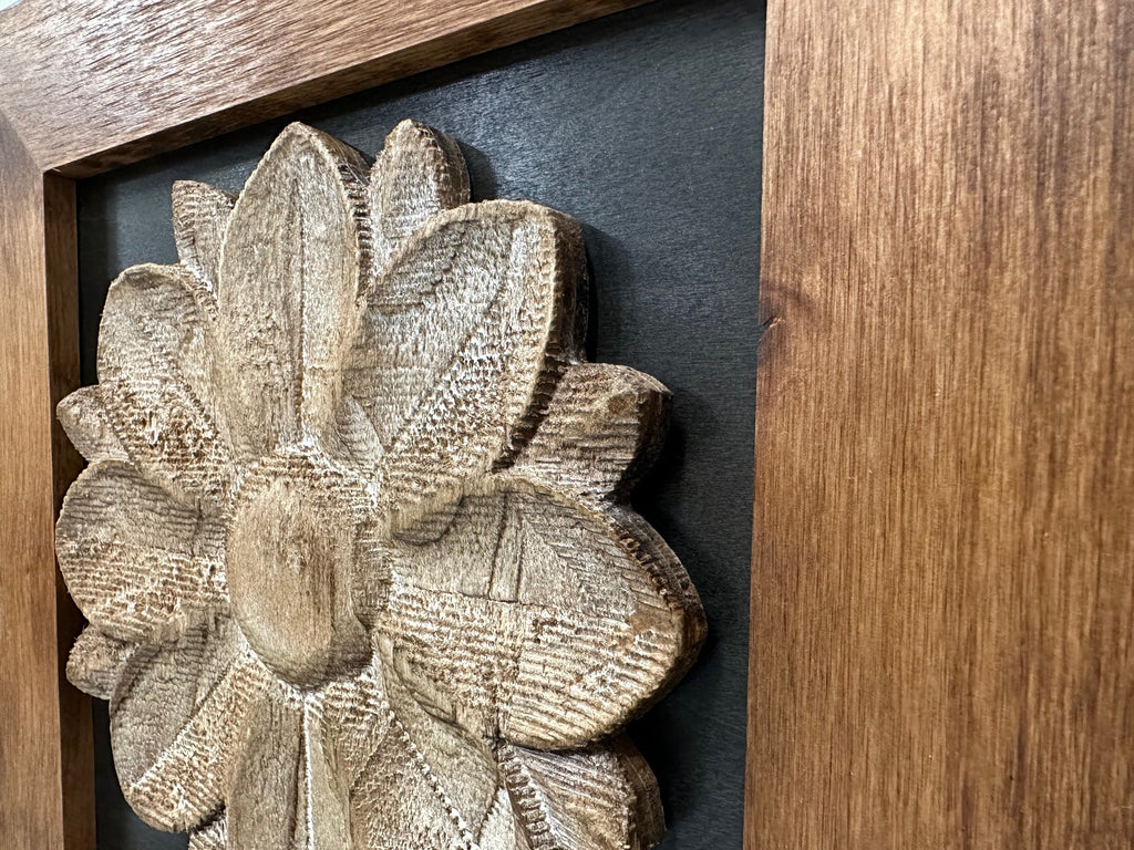Wild Flower Hidden Gun Storage Wall Decor - Handcrafted Gun Concealment Furniture - Quick Access Handgun Safe with Magnetic Lock - Secure Hidden Wall Safe - USA Made (Black) - The misfit market