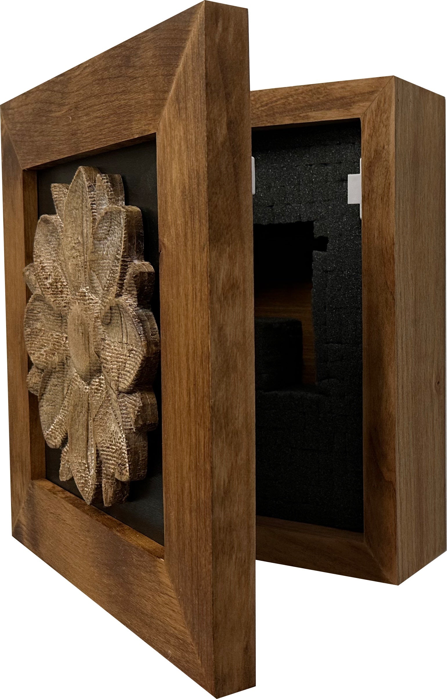 Wild Flower Hidden Gun Storage Wall Decor - Handcrafted Gun Concealment Furniture - Quick Access Handgun Safe with Magnetic Lock - Secure Hidden Wall Safe - USA Made (Black) - The misfit market