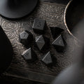 Gemstone Black Night Raised Obsidian Hand Carved DND Dice Set - The misfit market