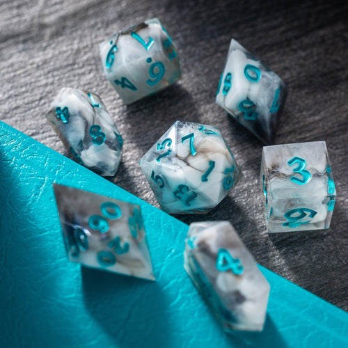 Blue Cloud Handmade Resin DND Dice Set - The misfit market
