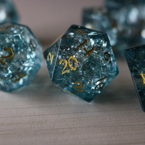 Blue Ocean Forge Fire Glass DND Dice Set - The misfit market