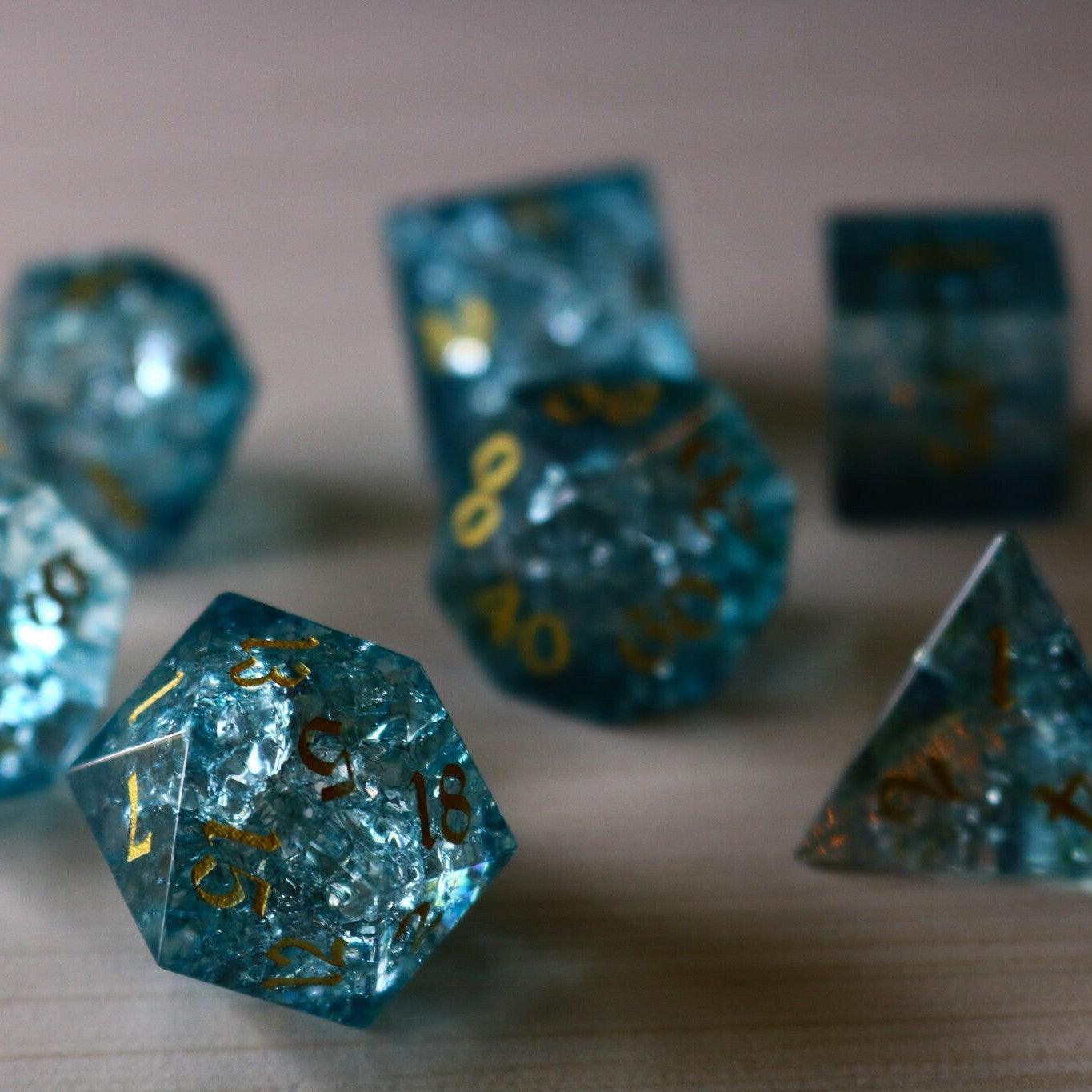 Blue Ocean Forge Fire Glass DND Dice Set - The misfit market