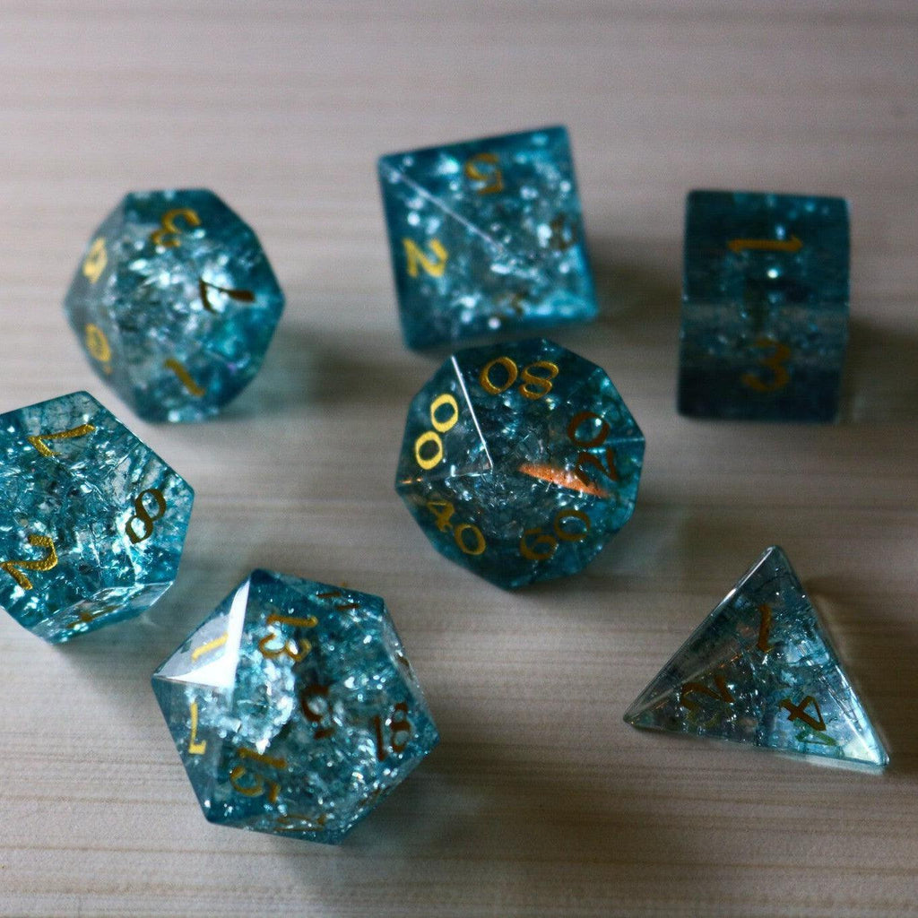 Blue Ocean Forge Fire Glass DND Dice Set - The misfit market