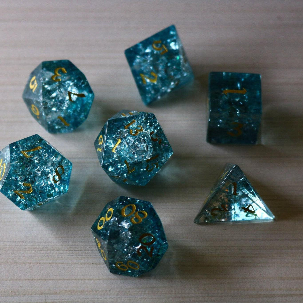Blue Ocean Forge Fire Glass DND Dice Set - The misfit market