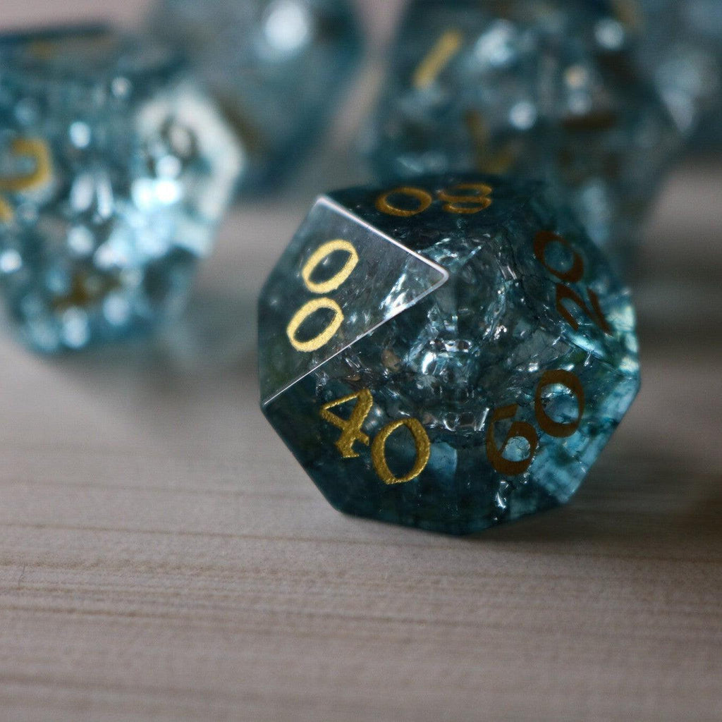 Blue Ocean Forge Fire Glass DND Dice Set - The misfit market
