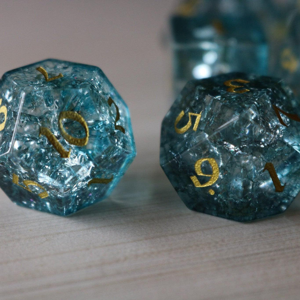 Blue Ocean Forge Fire Glass DND Dice Set - The misfit market