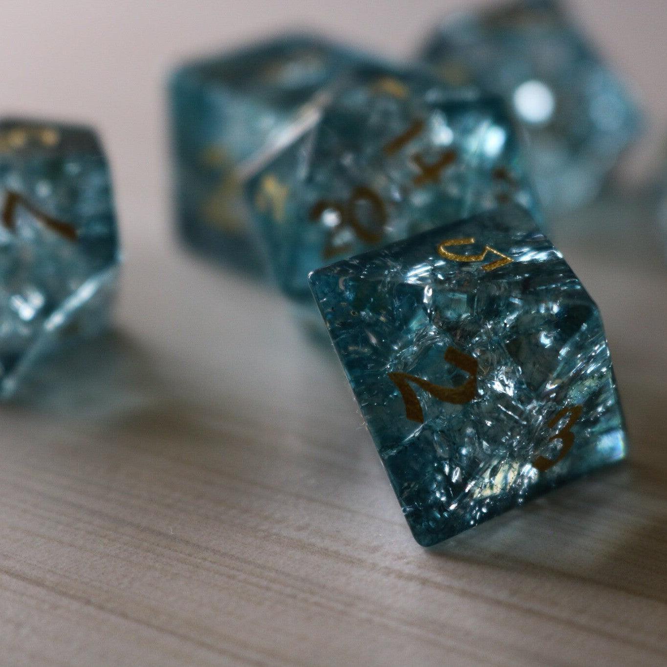 Blue Ocean Forge Fire Glass DND Dice Set - The misfit market