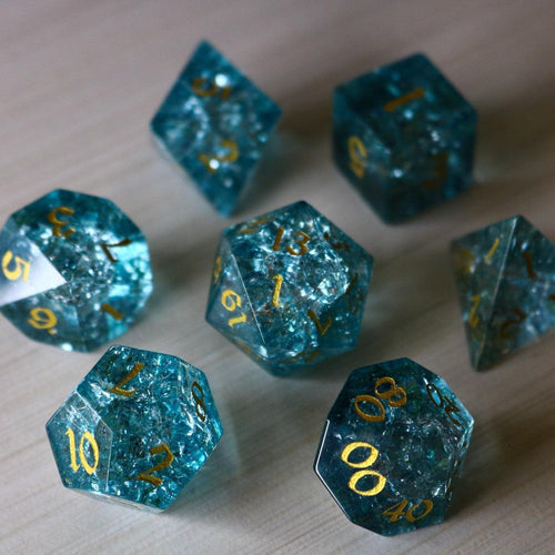 Blue Ocean Forge Fire Glass DND Dice Set - The misfit market