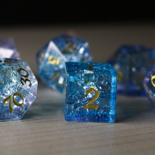 Blue Wing Forge Fire Glass DND Dice Set - The misfit market