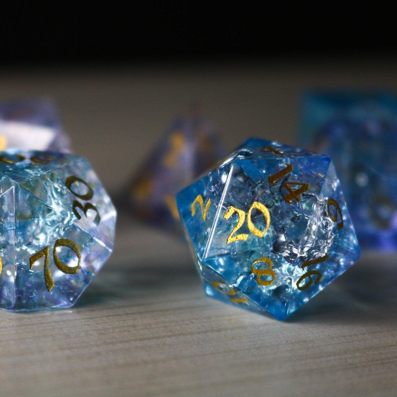 Blue Wing Forge Fire Glass DND Dice Set - The misfit market
