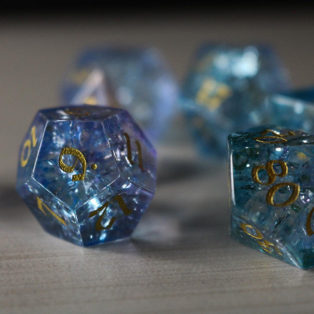 Blue Wing Forge Fire Glass DND Dice Set - The misfit market