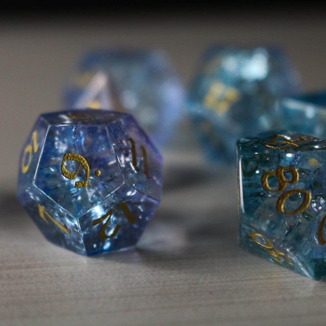 Blue Wing Forge Fire Glass DND Dice Set - The misfit market