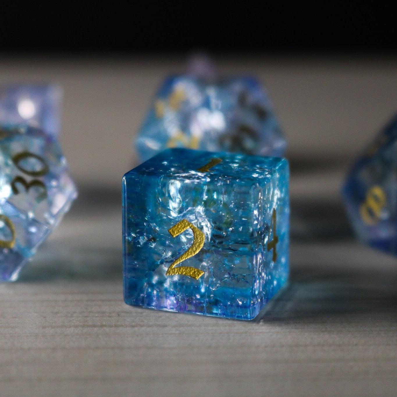 Blue Wing Forge Fire Glass DND Dice Set - The misfit market