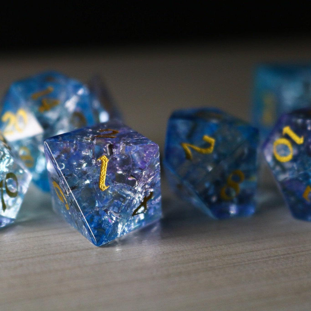 Blue Wing Forge Fire Glass DND Dice Set - The misfit market