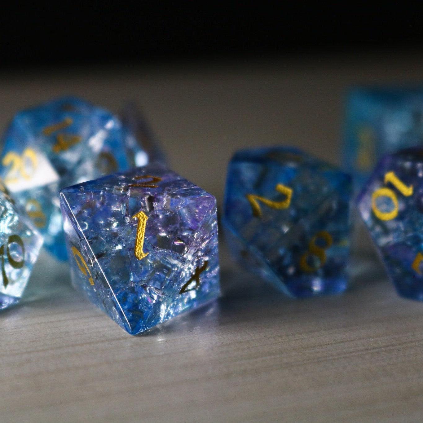 Blue Wing Forge Fire Glass DND Dice Set - The misfit market