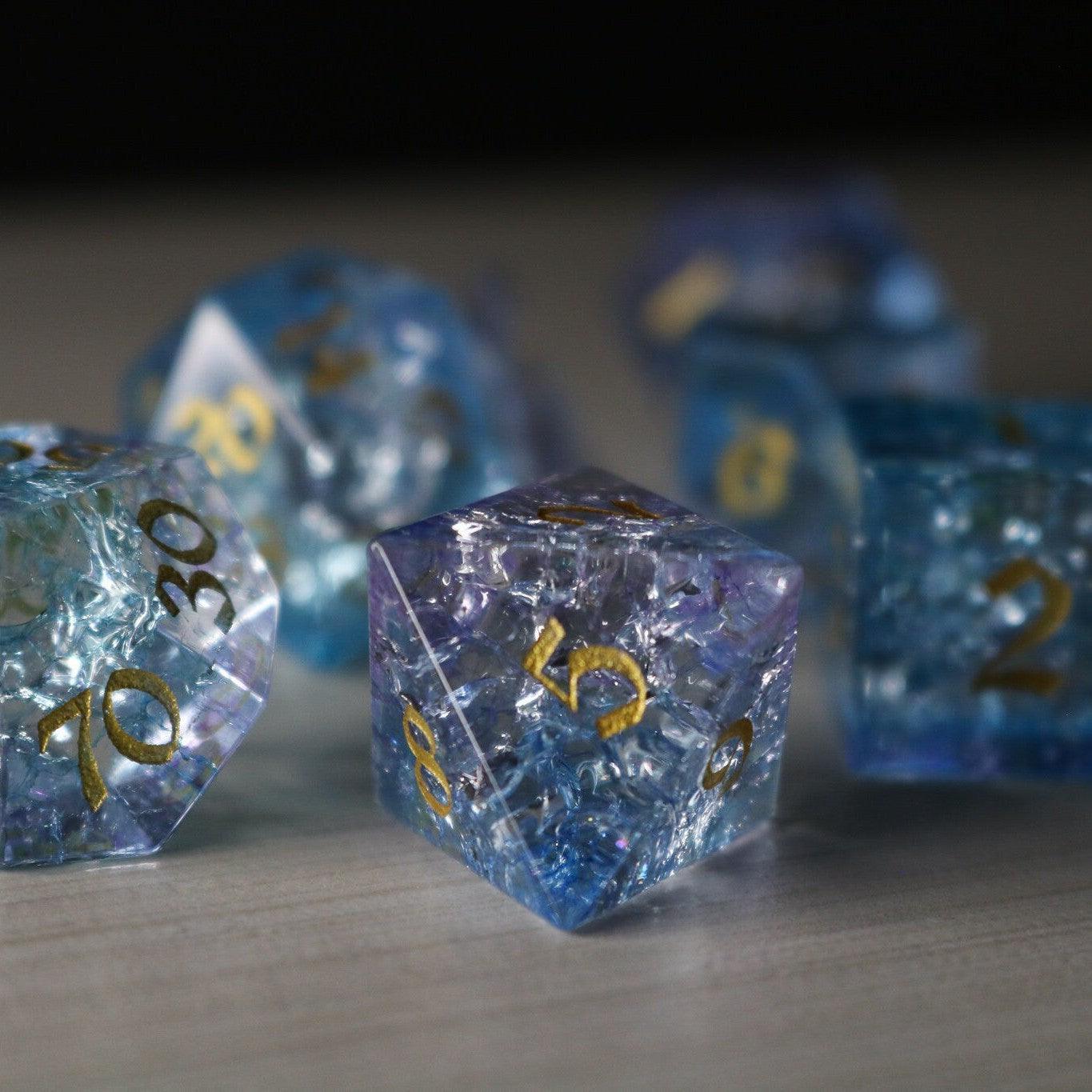 Blue Wing Forge Fire Glass DND Dice Set - The misfit market
