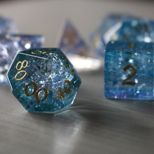 Blue Wing Forge Fire Glass DND Dice Set - The misfit market