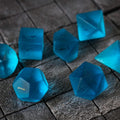 Blue Zircon Hand Carved Glass DND Dice Set - The misfit market