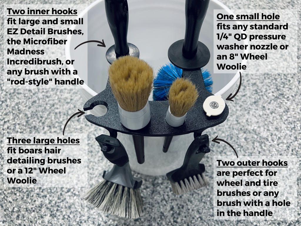 BucketCaddy - Wheel, Tire, & Detailing Brush Organizer for 5-gallon and 6-gallon Car Wash Buckets - The misfit market