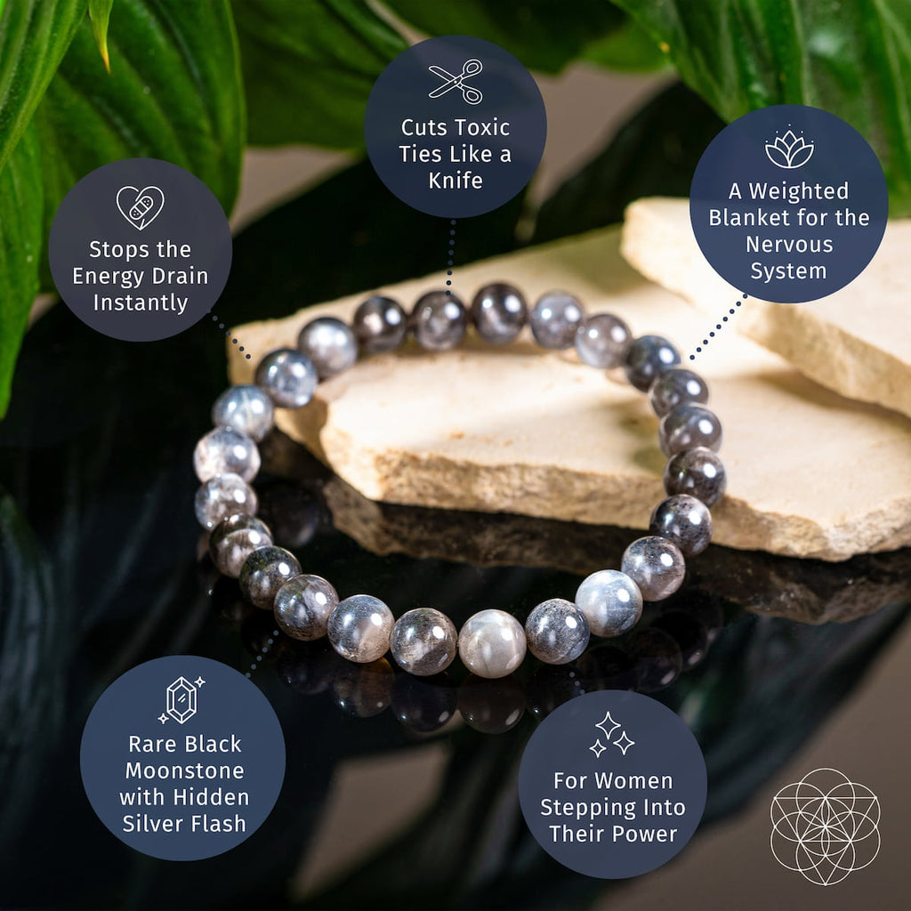 The Empath’s Cord Cutter – Black Moonstone Bracelet - The misfit market