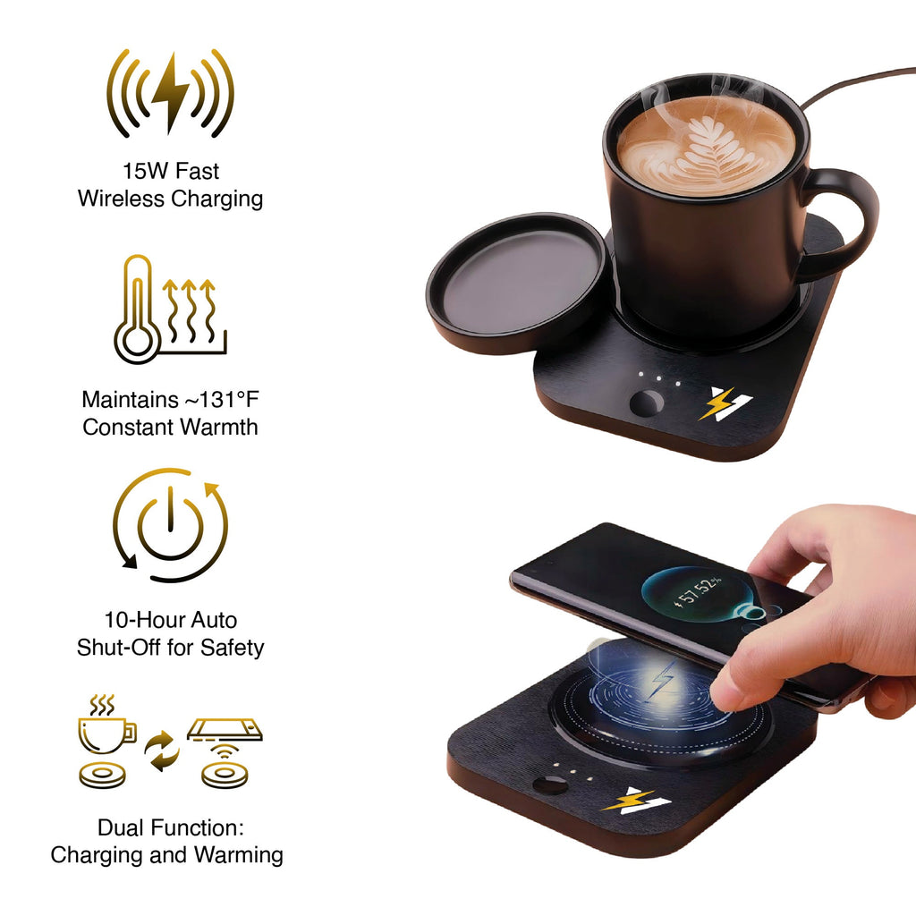 The Modern Workspace Productivity Bundle: Pursonic 3-in-1 LED Desk Lamp + Sip & Charge Wireless & Mug Warmer - The misfit market