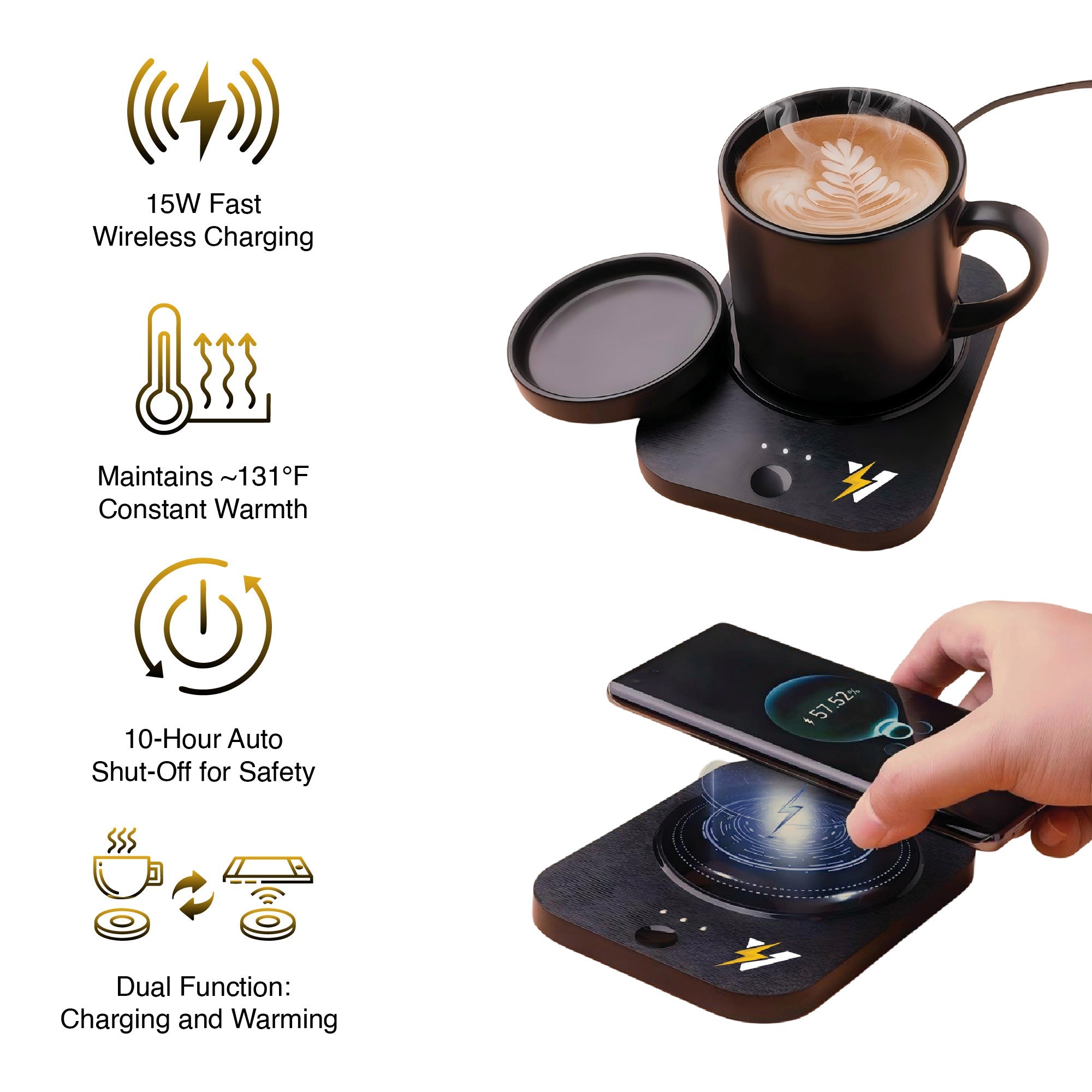 The Modern Workspace Productivity Bundle: Pursonic 3-in-1 LED Desk Lamp + Sip & Charge Wireless & Mug Warmer - The misfit market