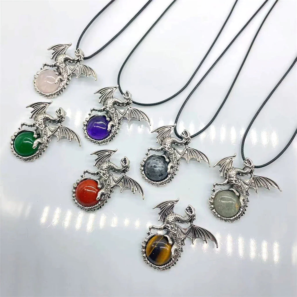 Crystal Dragon Necklace with Crystal Pendant | the misfit market - The misfit market