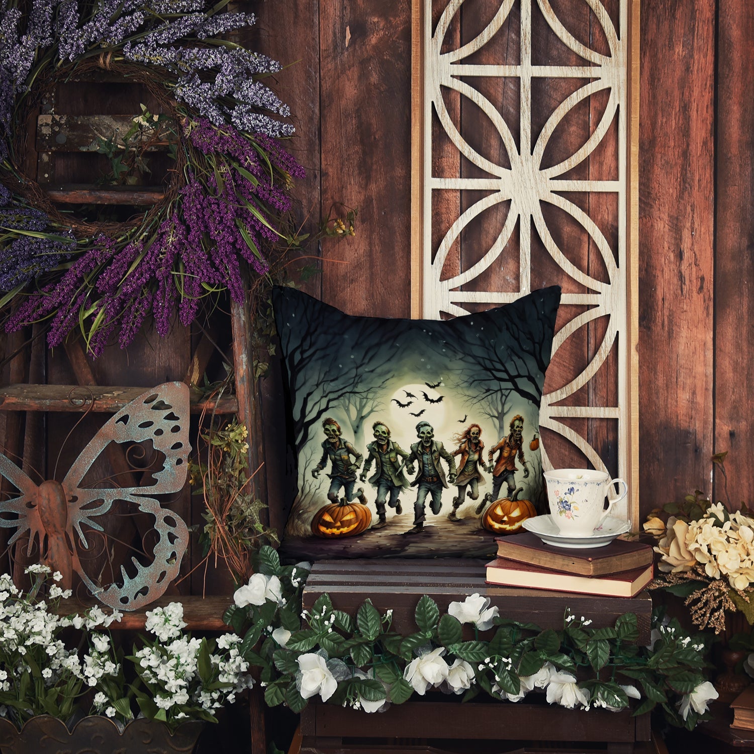 Zombies Spooky Halloween Throw Pillow - The misfit market