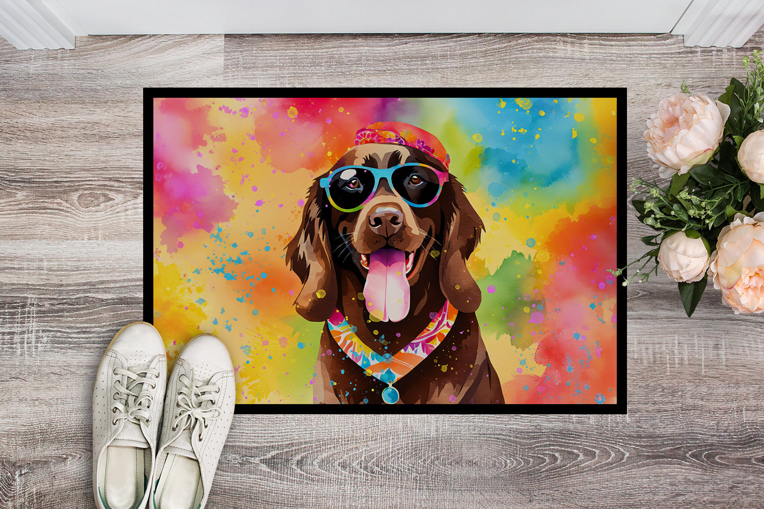 Chocolate Labrador Hippie Dawg Doormat - The misfit market