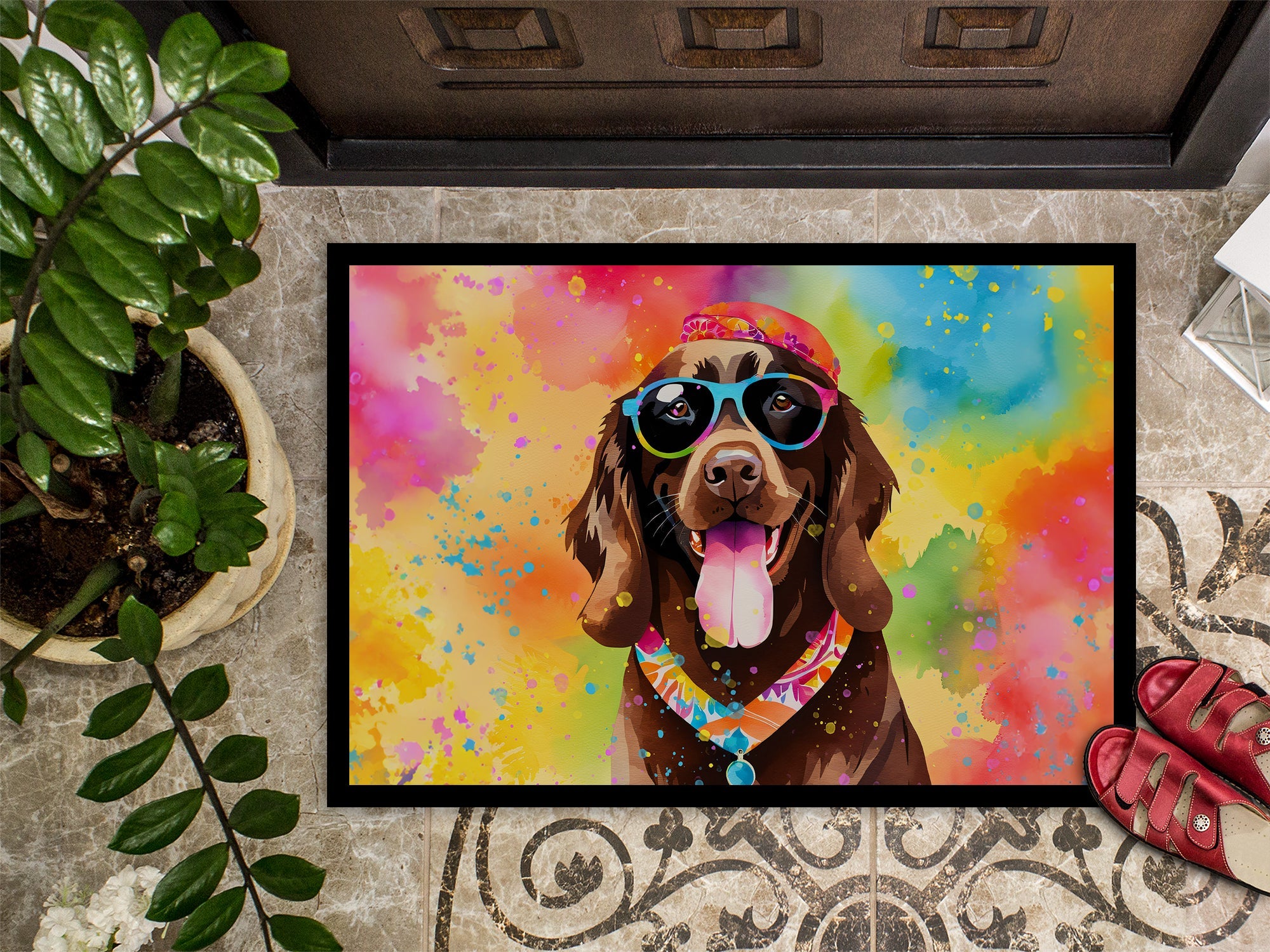 Chocolate Labrador Hippie Dawg Doormat - The misfit market