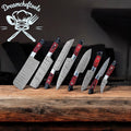 Kitchen Knives Sets – 13” Handmade Damascus Steel Chef Knife with Pakkawood Handle, Steel Bolster & Leather Sheath - The misfit market