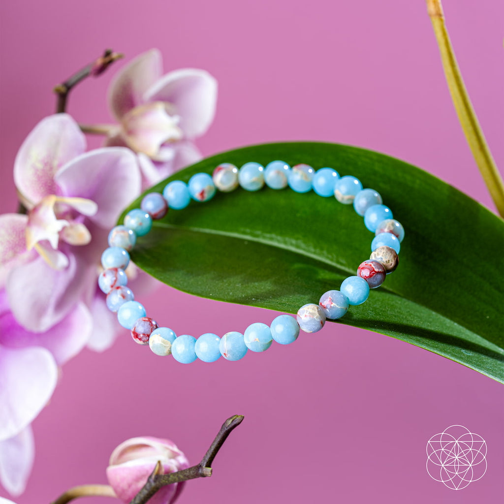 Empath’s Shield – Aqua Terra Jasper Bracelet | 6mm - The misfit market