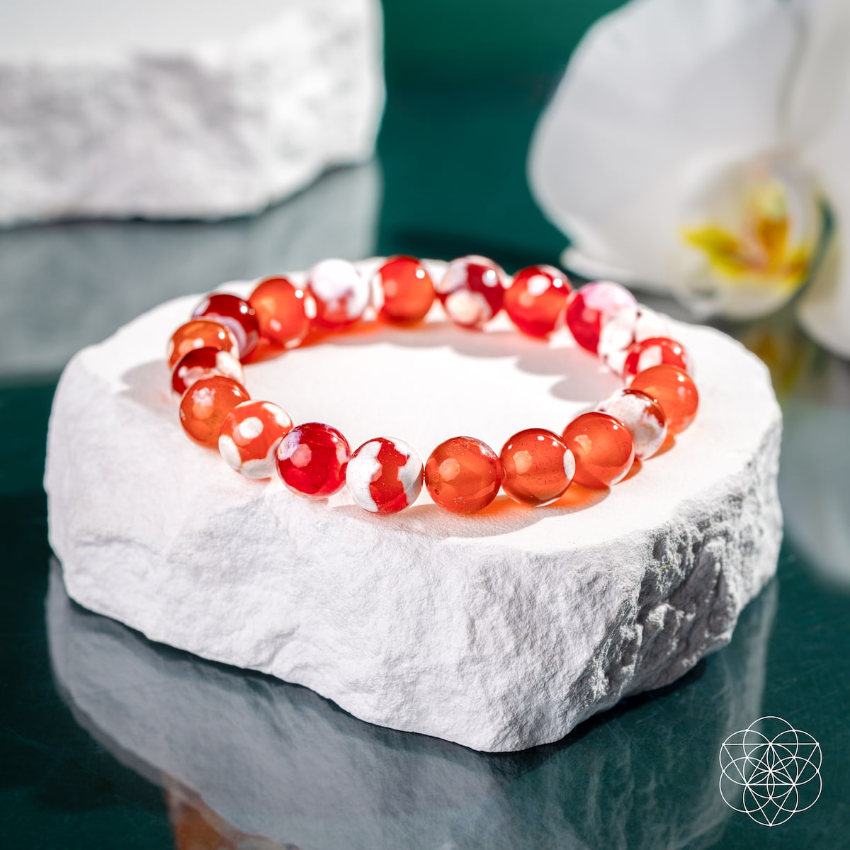 Feminine Force – Carnelian Orca Agate Bracelet - The misfit market