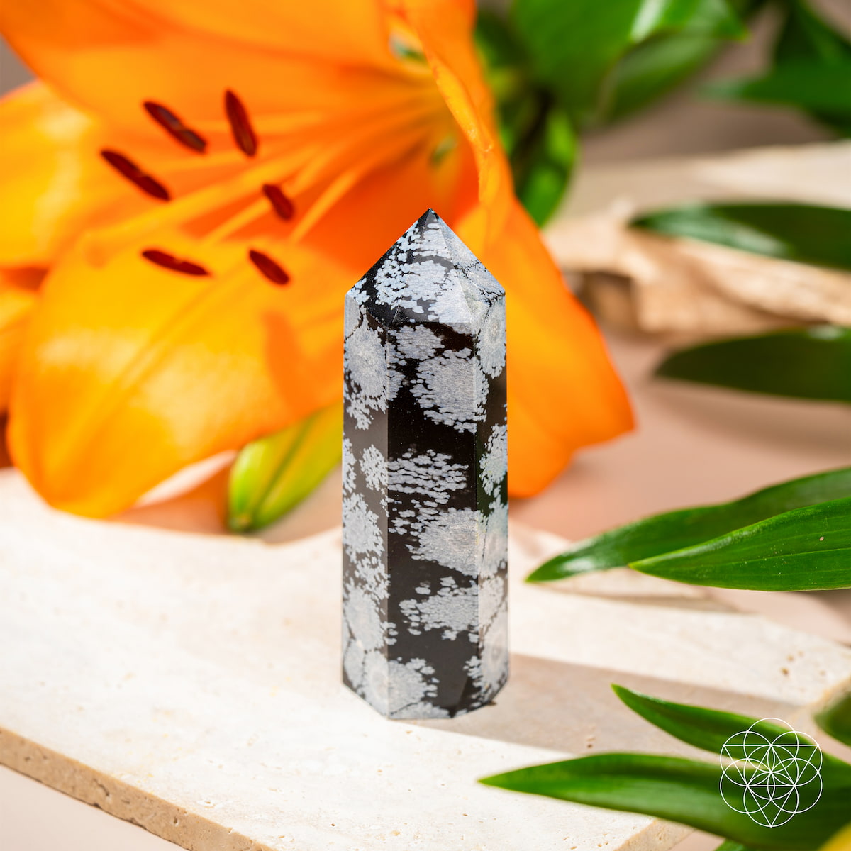 Spiritual Bodyguard - Snowflake Obsidian Point - The misfit market
