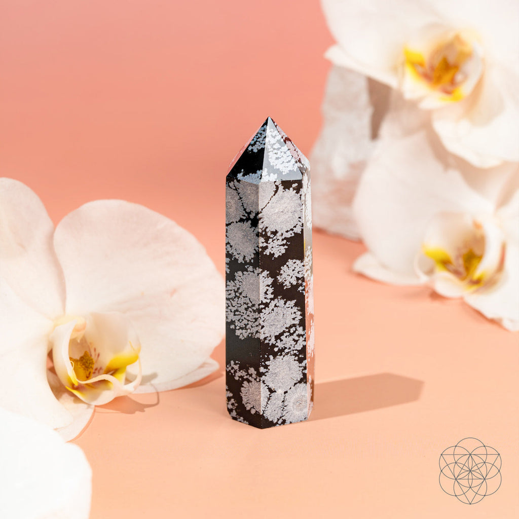 Spiritual Bodyguard - Snowflake Obsidian Point - The misfit market