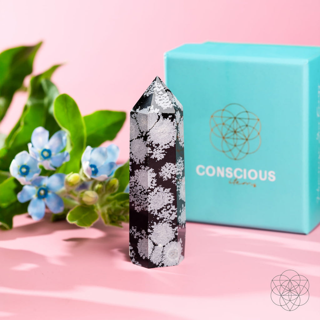 Spiritual Bodyguard - Snowflake Obsidian Point - The misfit market