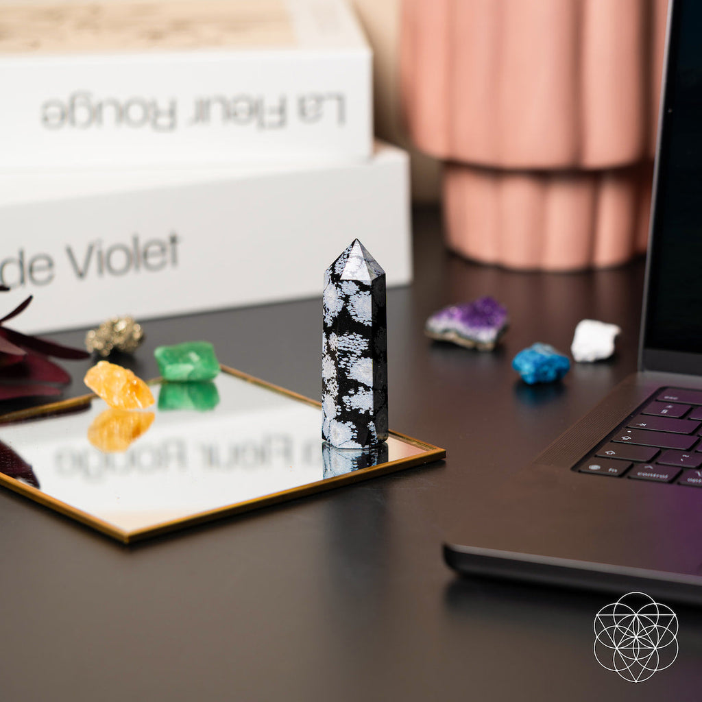 Spiritual Bodyguard - Snowflake Obsidian Point - The misfit market