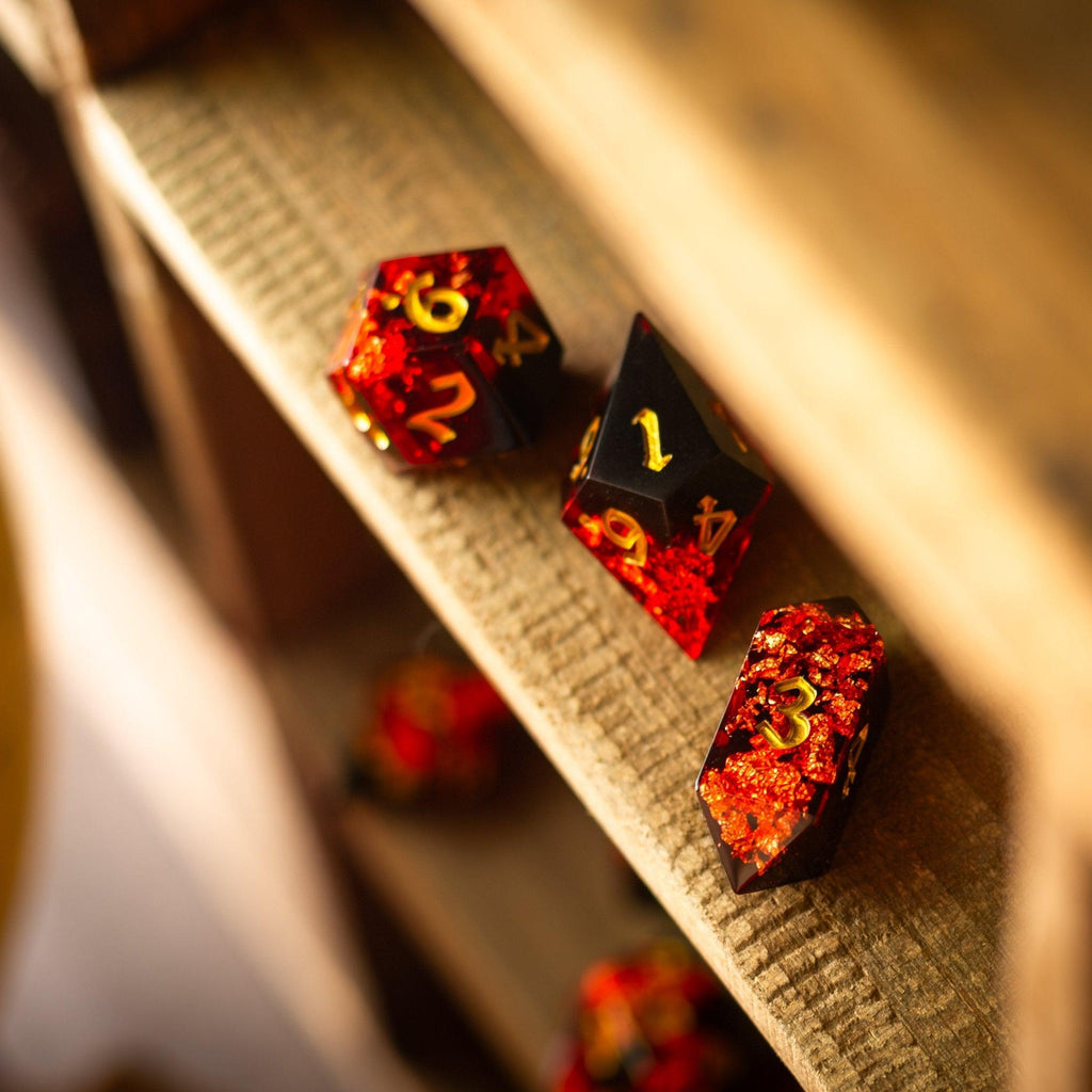 Dark Blood Handmade Resin DND Dice Set - The misfit market