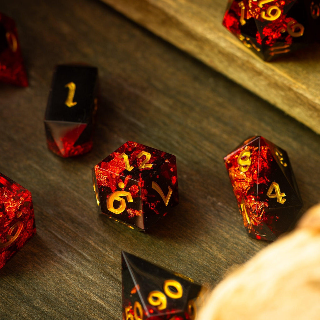 Dark Blood Handmade Resin DND Dice Set - The misfit market