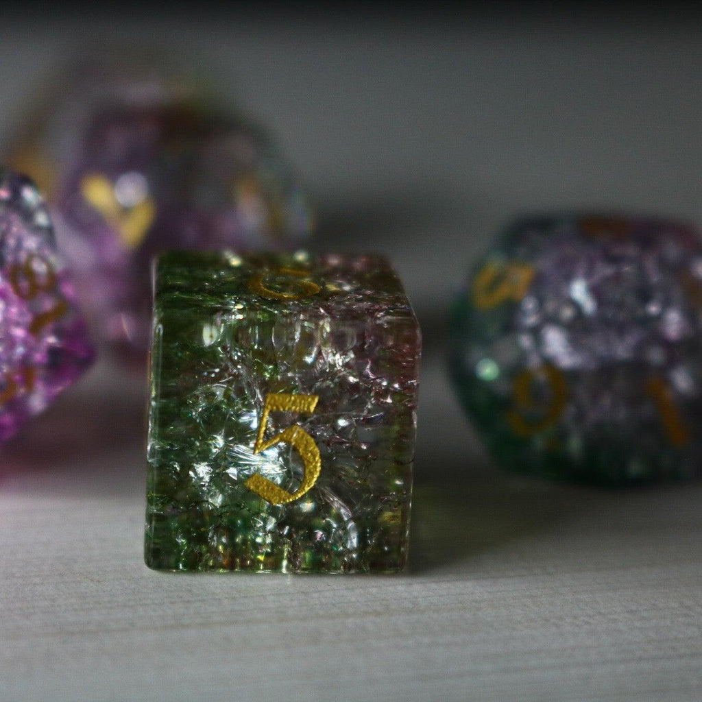 Dark Nox Forge Fire Glass DND Dice Set - The misfit market