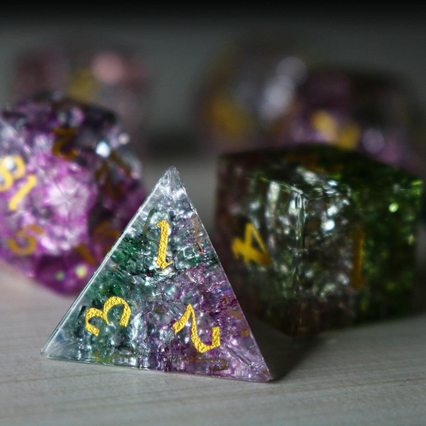 Dark Nox Forge Fire Glass DND Dice Set - The misfit market